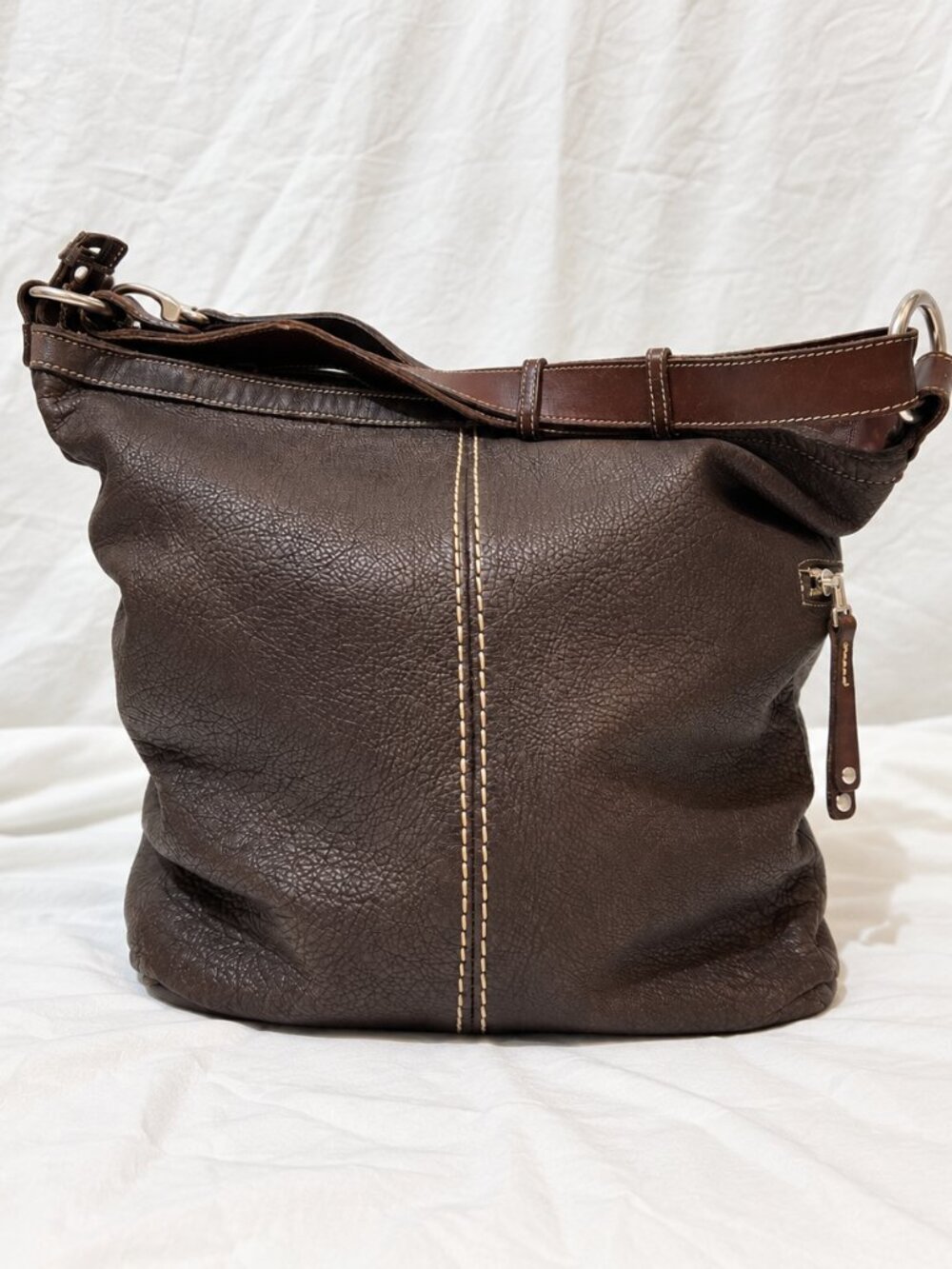Vintage Roots Brown Genuine Leather Hobo Shoulder Bag